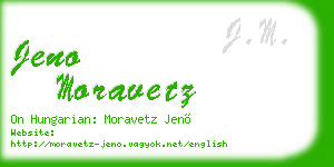 jeno moravetz business card